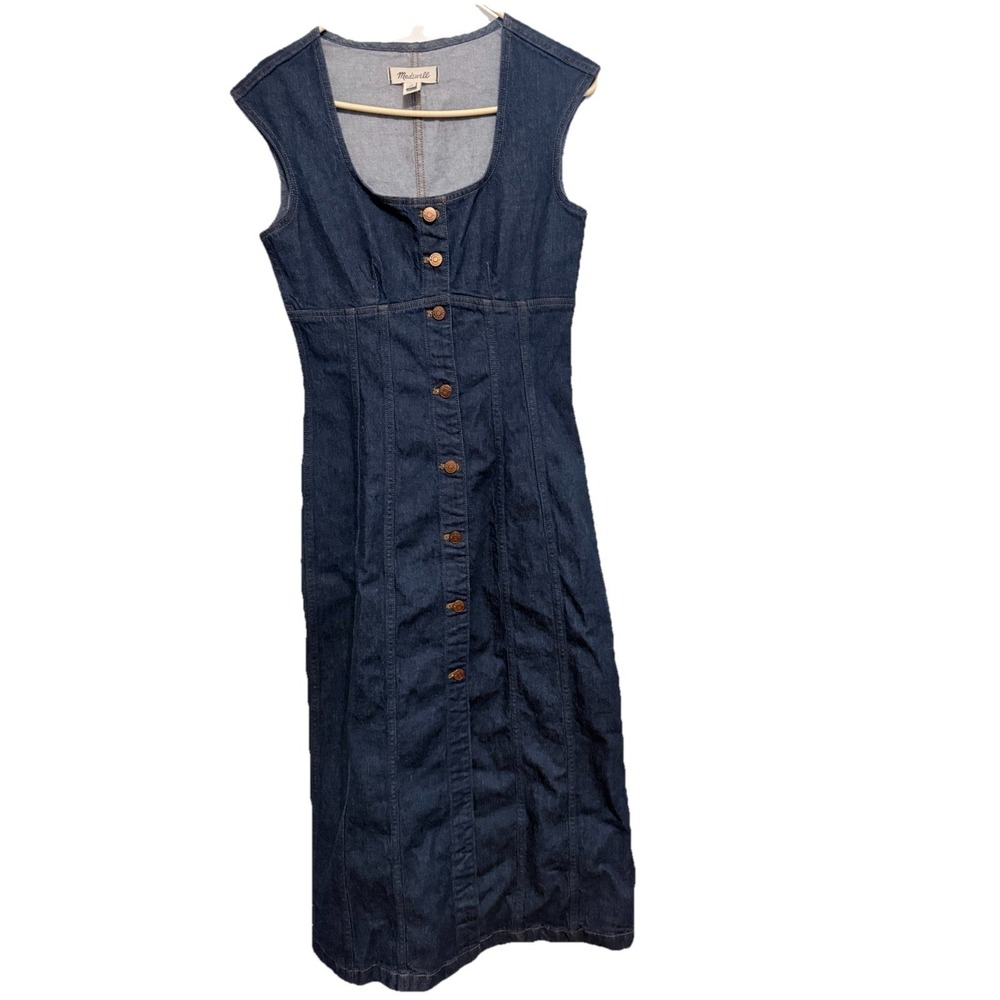 Women's Madewell Denim Sleeveless Button Front Dress Size 2